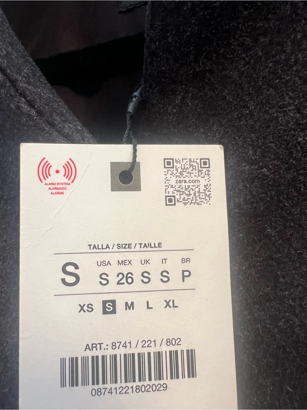 ZARA Soft Charcoal Bomber Jacket, Elastic Hem